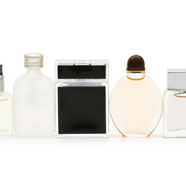 perfume bottle isolated on the white